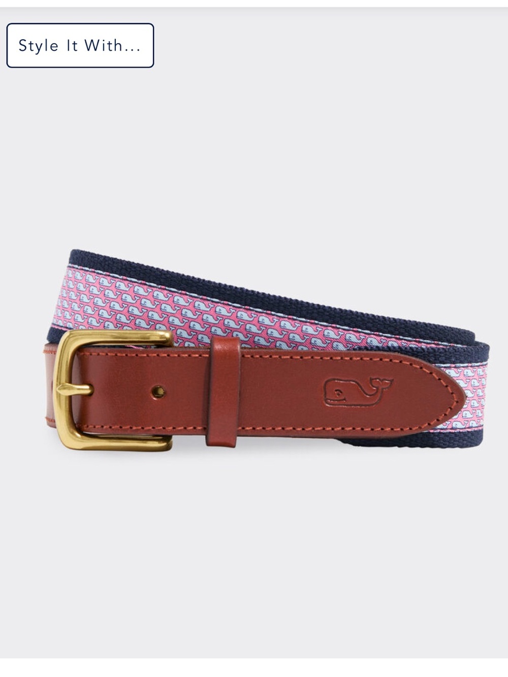 {Vineyard Vines} Whale Canvas Club Belt